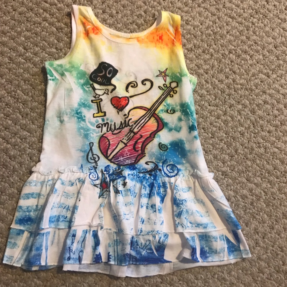 5/$20 Toddler Girl Tie Dye “I Love Music” Dress